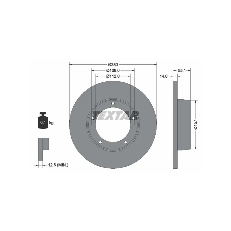 Jeu de 2 disques de frein avant TEXTAR 92081100
