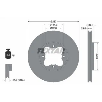 Jeu de 2 disques de frein avant TEXTAR 92081600