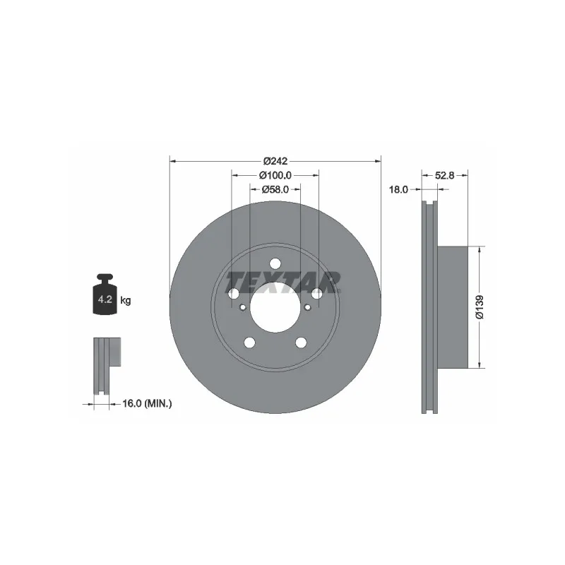 Jeu de 2 disques de frein avant TEXTAR 92081800