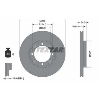 Jeu de 2 disques de frein avant TEXTAR 92082100