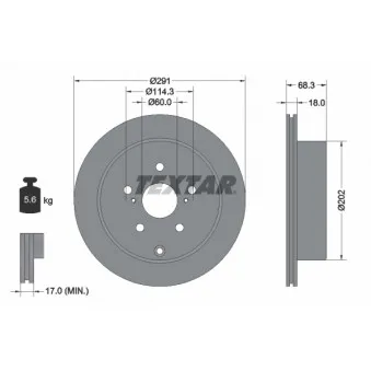 Jeu de 2 disques de frein arrière TEXTAR