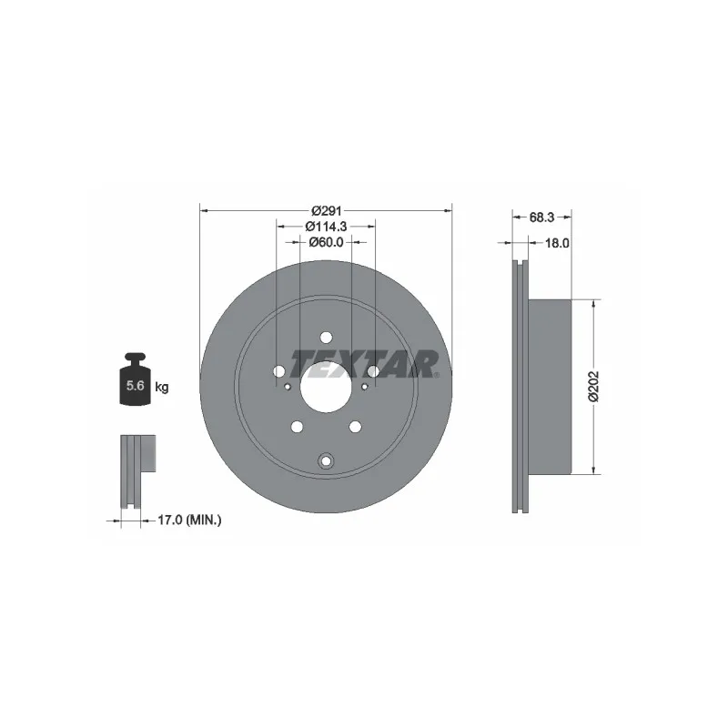 Jeu de 2 disques de frein arrière TEXTAR 92082600