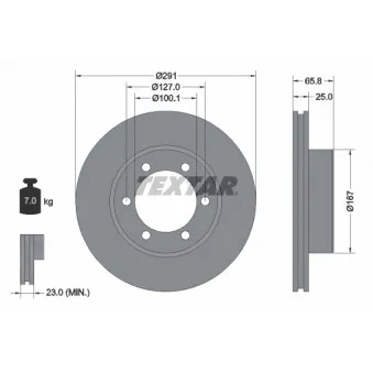 Jeu de 2 disques de frein avant TEXTAR 92082700