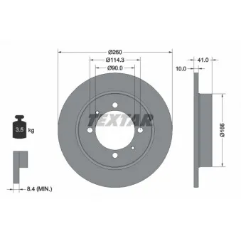 Jeu de 2 disques de frein arrière TEXTAR 92083003