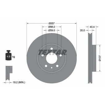 Jeu de 2 disques de frein avant TEXTAR 92083100