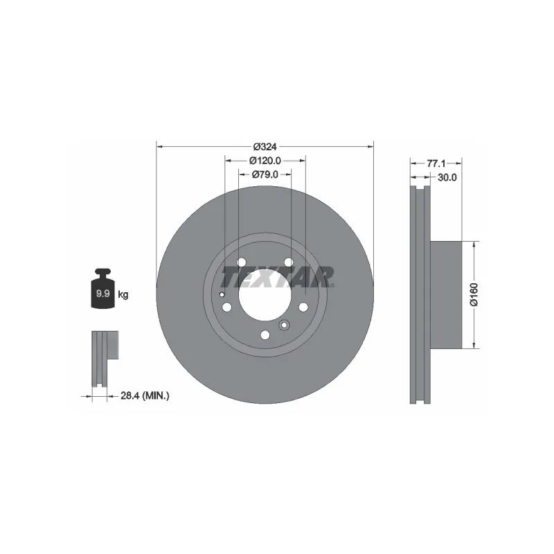 Jeu de 2 disques de frein avant TEXTAR 92083400