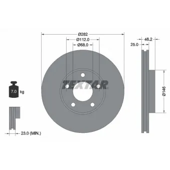 Jeu de 2 disques de frein avant TEXTAR 92083603