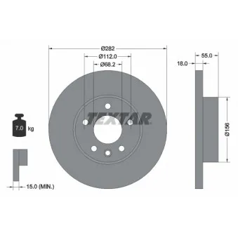 Jeu de 2 disques de frein avant TEXTAR 92083703