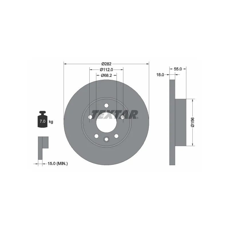 Jeu de 2 disques de frein avant TEXTAR 92083703