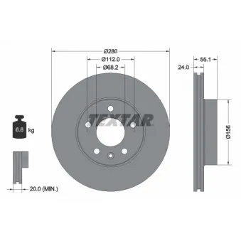 Jeu de 2 disques de frein avant TEXTAR 92083805
