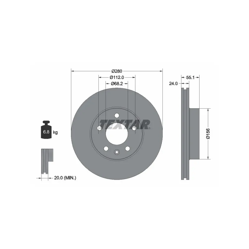 Jeu de 2 disques de frein avant TEXTAR 92083805