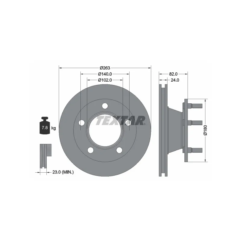 Jeu de 2 disques de frein avant TEXTAR 92087300