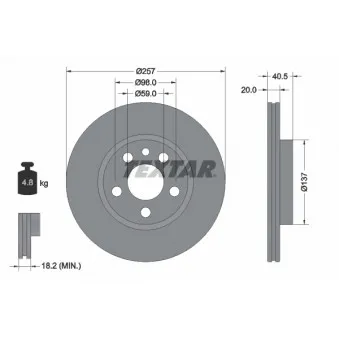 Jeu de 2 disques de frein avant TEXTAR 92088003