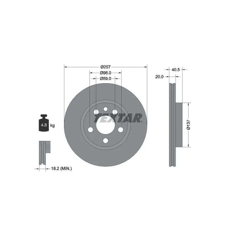 Jeu de 2 disques de frein avant TEXTAR 92088003