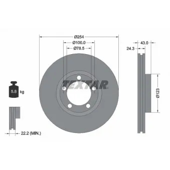 Jeu de 2 disques de frein avant TEXTAR 92088100