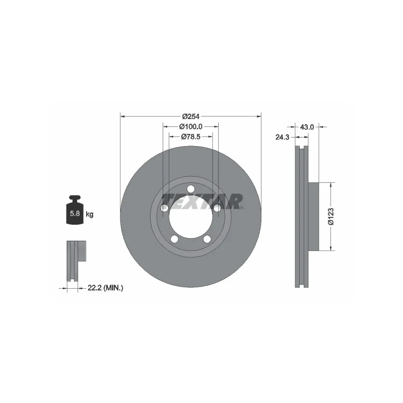 Jeu de 2 disques de frein avant TEXTAR 92088100