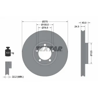 Jeu de 2 disques de frein avant TEXTAR 92088200