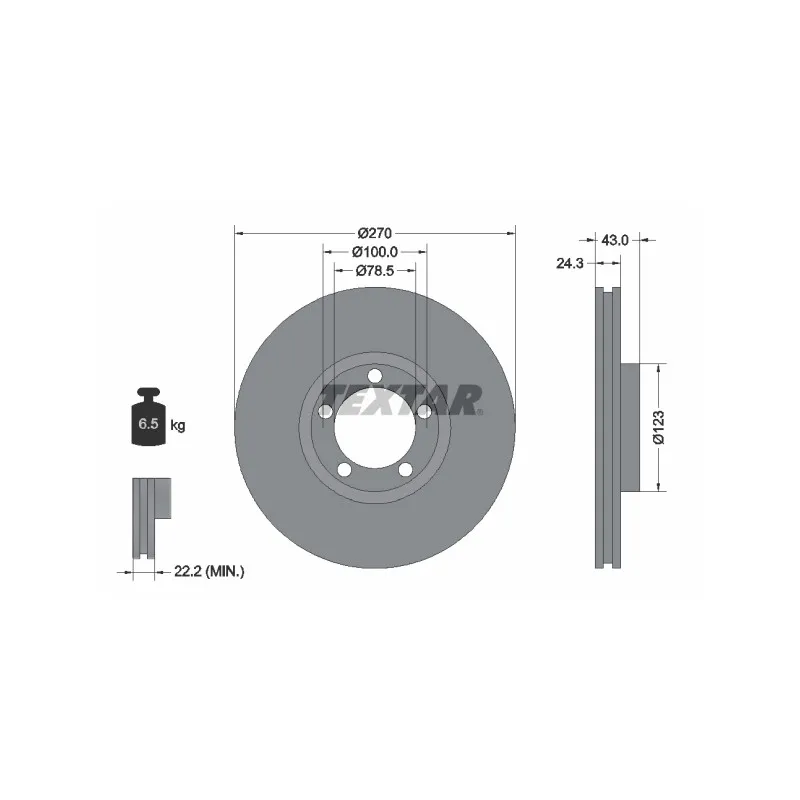 Jeu de 2 disques de frein avant TEXTAR 92088200