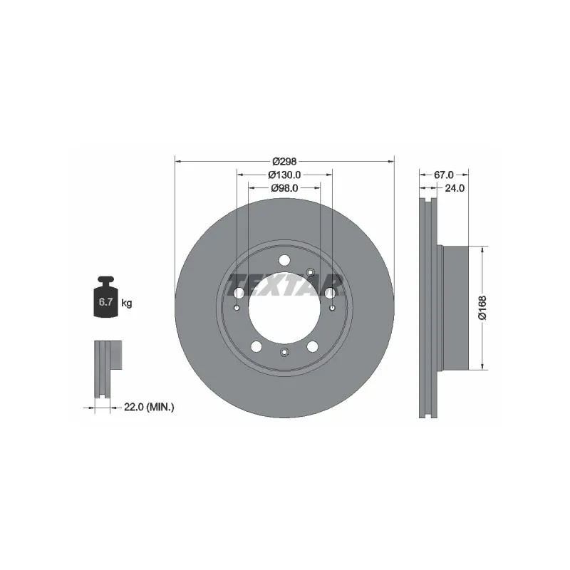 Jeu de 2 disques de frein avant TEXTAR 92088803