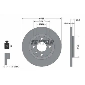 Jeu de 2 disques de frein avant TEXTAR 92089103