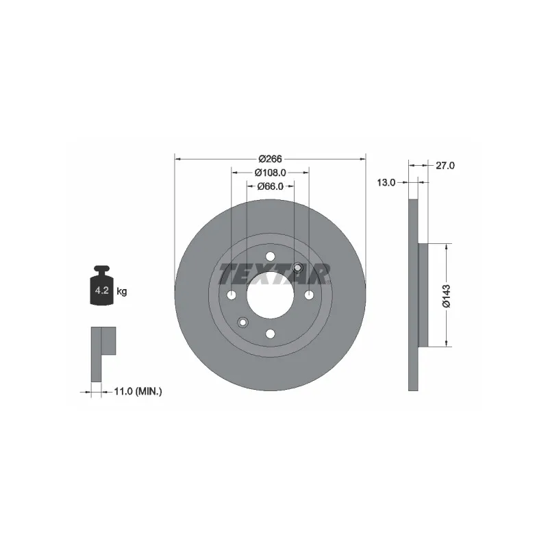 Jeu de 2 disques de frein avant TEXTAR 92089103