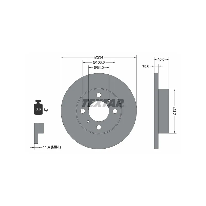 Jeu de 2 disques de frein avant TEXTAR 92089300