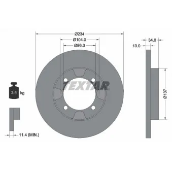 Jeu de 2 disques de frein avant TEXTAR 92089500
