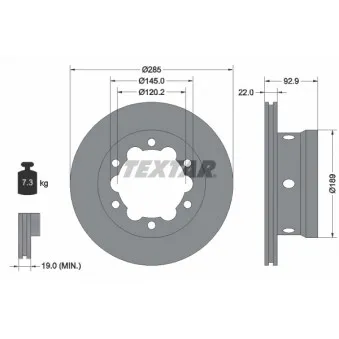 Jeu de 2 disques de frein arrière TEXTAR 92089803