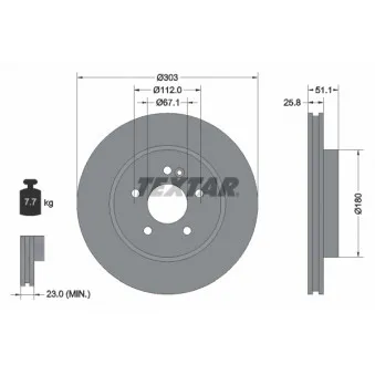 Jeu de 2 disques de frein avant TEXTAR 92089905