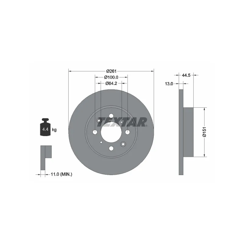Jeu de 2 disques de frein avant TEXTAR 92090100