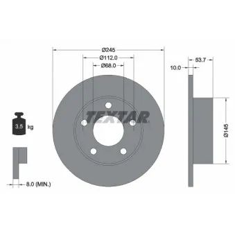 Jeu de 2 disques de frein arrière TEXTAR 92090803