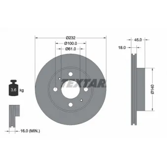 Jeu de 2 disques de frein avant TEXTAR 92090900