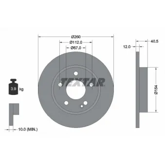 Jeu de 2 disques de frein avant TEXTAR 92091203