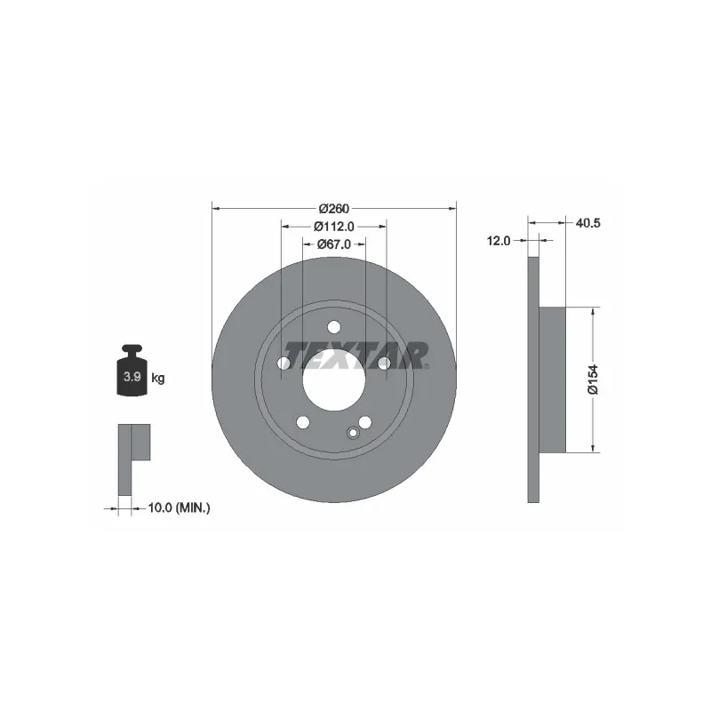 Jeu de 2 disques de frein avant TEXTAR 92091203