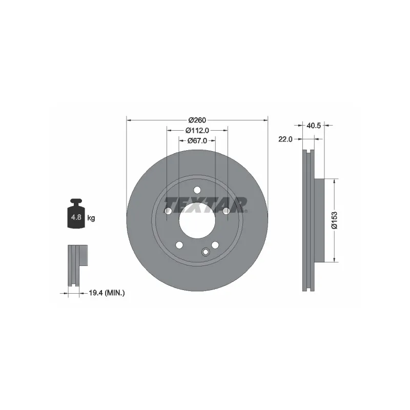 Jeu de 2 disques de frein avant TEXTAR 92091303
