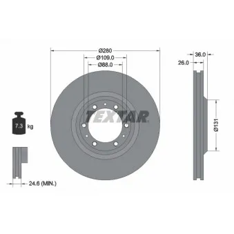 Jeu de 2 disques de frein avant TEXTAR 92091400