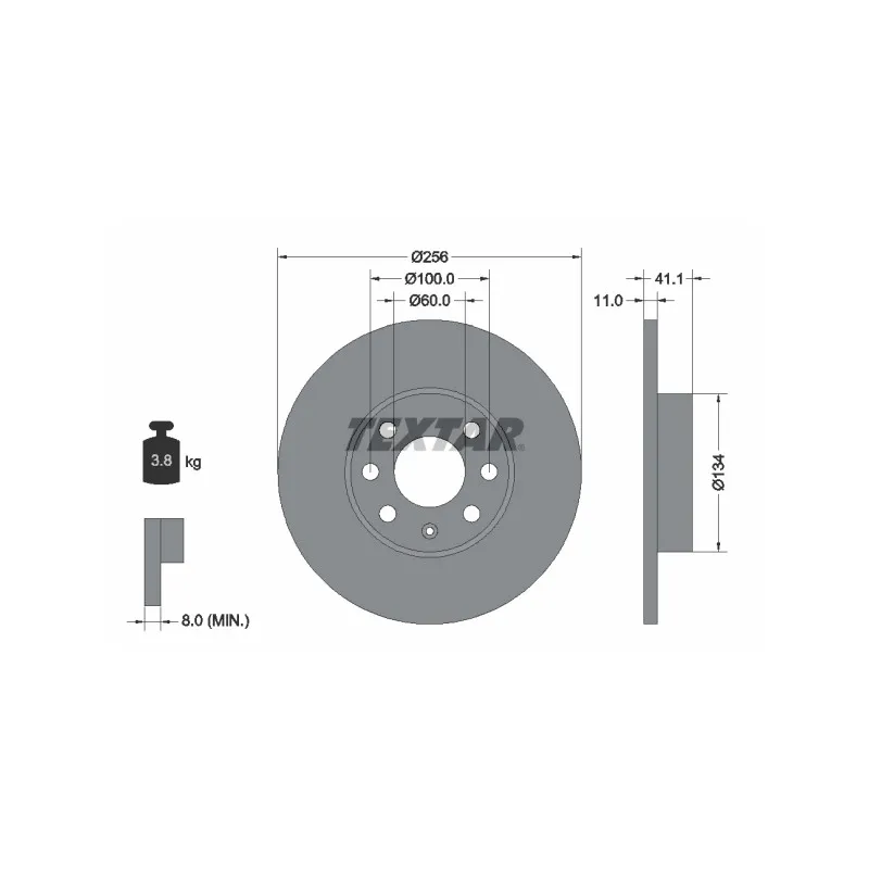 Jeu de 2 disques de frein avant TEXTAR 92091700