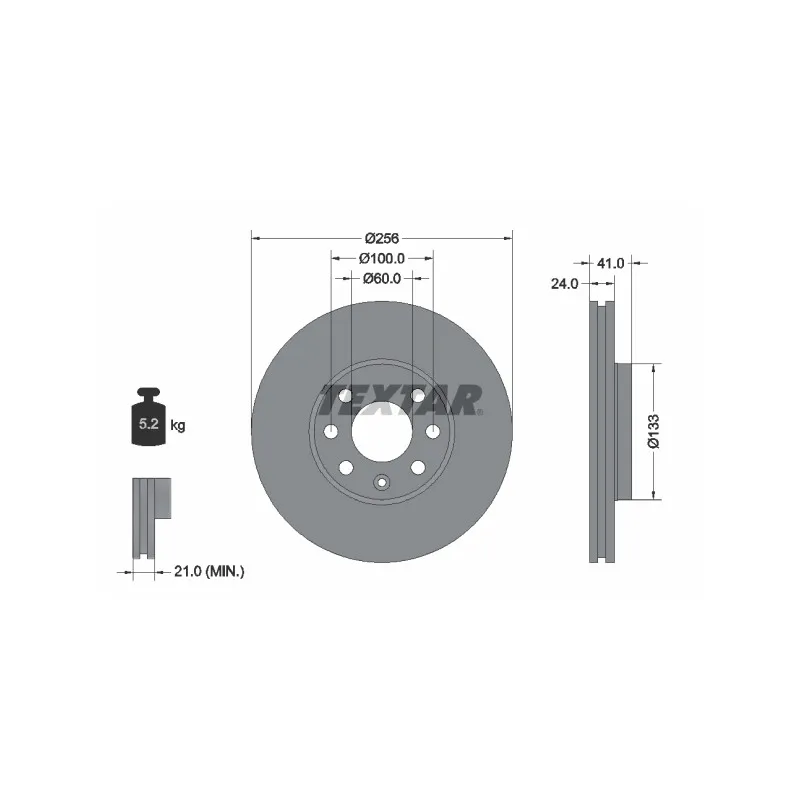 Jeu de 2 disques de frein avant TEXTAR 92091803