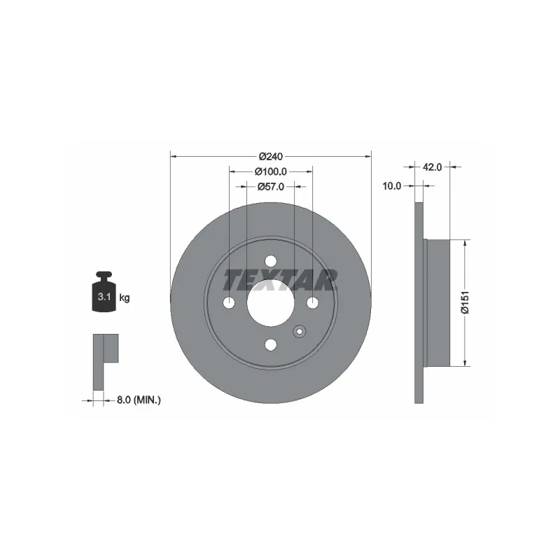 Jeu de 2 disques de frein arrière TEXTAR 92092003