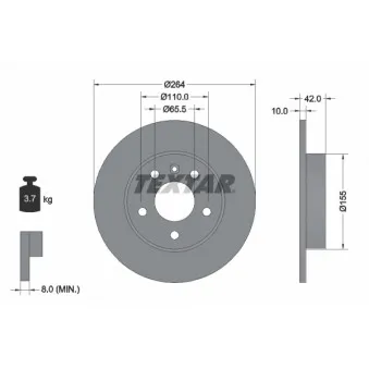 Jeu de 2 disques de frein arrière TEXTAR 92092103
