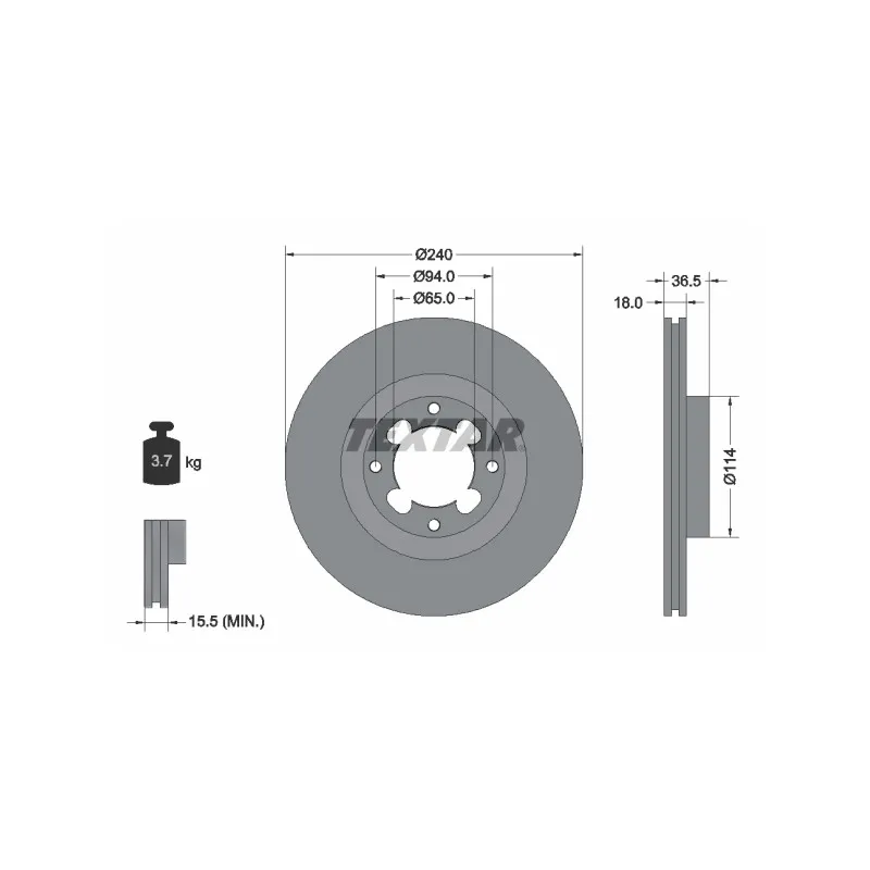 Jeu de 2 disques de frein avant TEXTAR 92092200