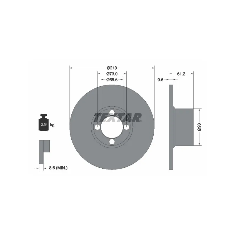 Jeu de 2 disques de frein avant TEXTAR 92092600