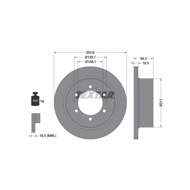Jeu de 2 disques de frein arrière TEXTAR 92093100