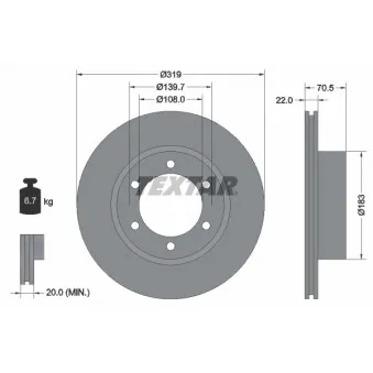 Jeu de 2 disques de frein avant TEXTAR 92093300