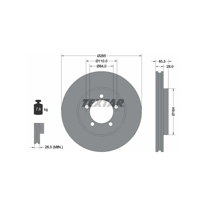 Jeu de 2 disques de frein avant TEXTAR 92093400