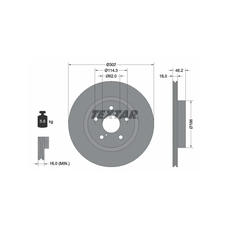Jeu de 2 disques de frein avant TEXTAR 92093500