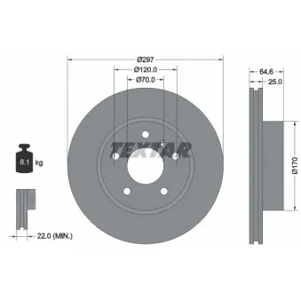 Jeu de 2 disques de frein avant TEXTAR 92093600