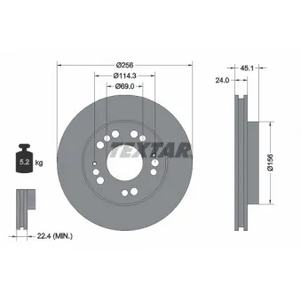 Jeu de 2 disques de frein avant TEXTAR