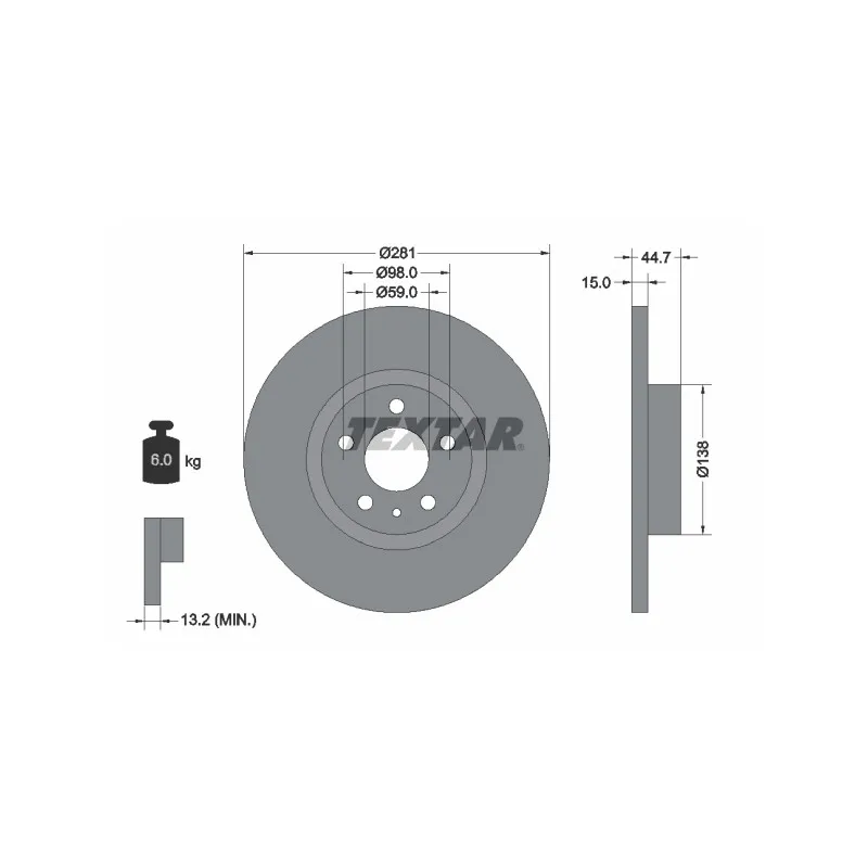Jeu de 2 disques de frein avant TEXTAR 92096400
