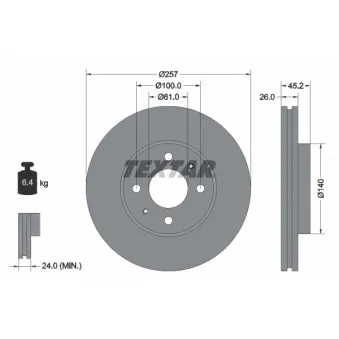 Jeu de 2 disques de frein avant TEXTAR 92096700